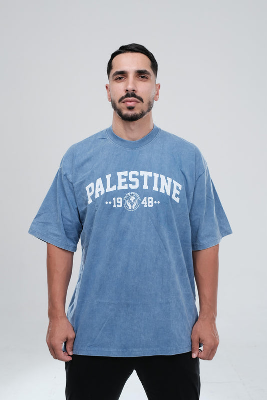 Blue Stonewash 1948 Palestine Tee